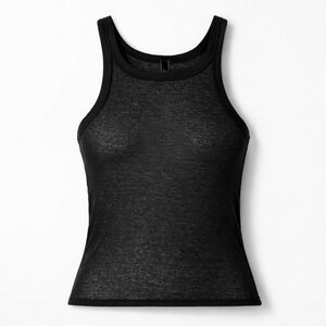 SKIMS Threadbare Sheer Stretch Tank Top Soot Black XXSmall NWT